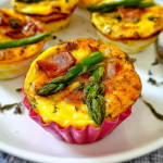 air fryer asparagus ham egg cups